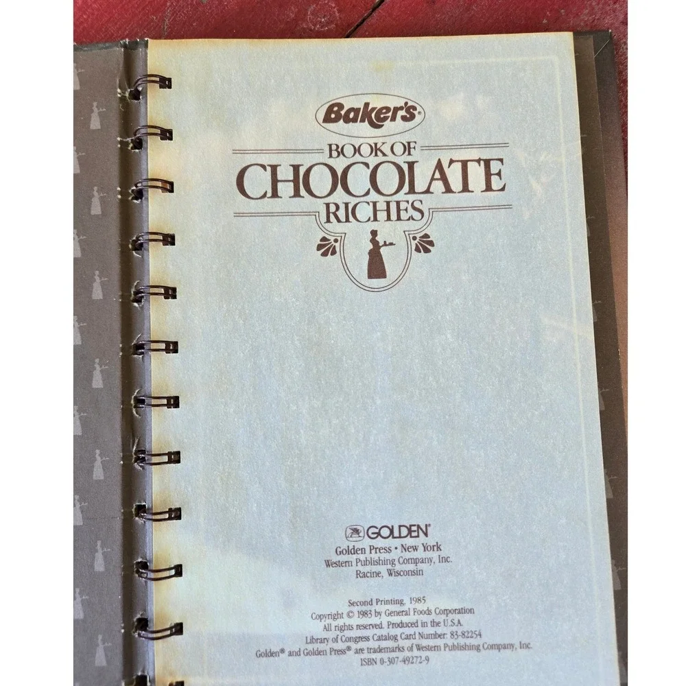Vintage Hardcover Baker's Book of Chocolate Riches spiral bound excellent